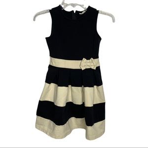 CRAZY 8 Girls Black White Box Pleated Fit & Flare Christmas Dress Youth Sz 8